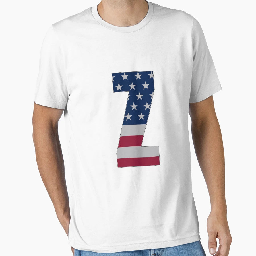 Us Flag Monogram Letter Z 4Th July T-Shirt - Aesthetic Graphic Men Women - T-Shirt, Sweatshirt, Hoodie
