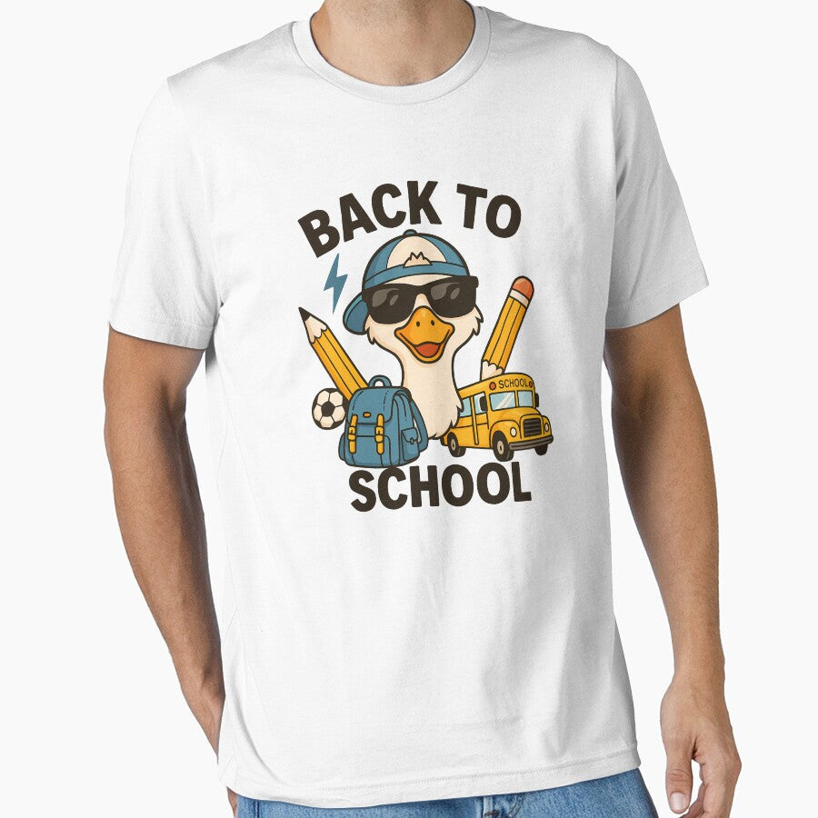Back to School Cool Goose Funny Graphic by - Adult & Kids T-Shirts, Sweatshirts & Hoodies apparel design preview 1
