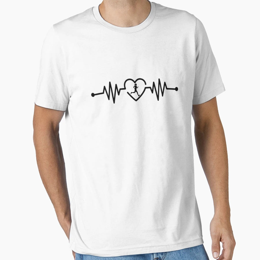 Running Heartbeat Cross Country T-Shirt - Custom Art Print for Adults - T-Shirt, Sweatshirt, Hoodie