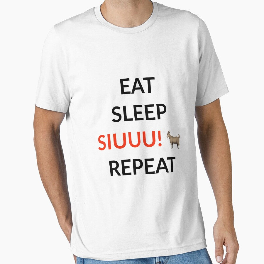 Eat, Sleep, SIUUU!, Repeat (Cristiano Ronaldo - Adult & Kids T-Shirts, Sweatshirts & Hoodies apparel design preview 1