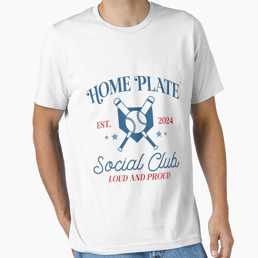 Home plate loud and proud Baseball Sideline Social - Adult & Kids T-Shirts, Sweatshirts & Hoodies apparel design preview 1