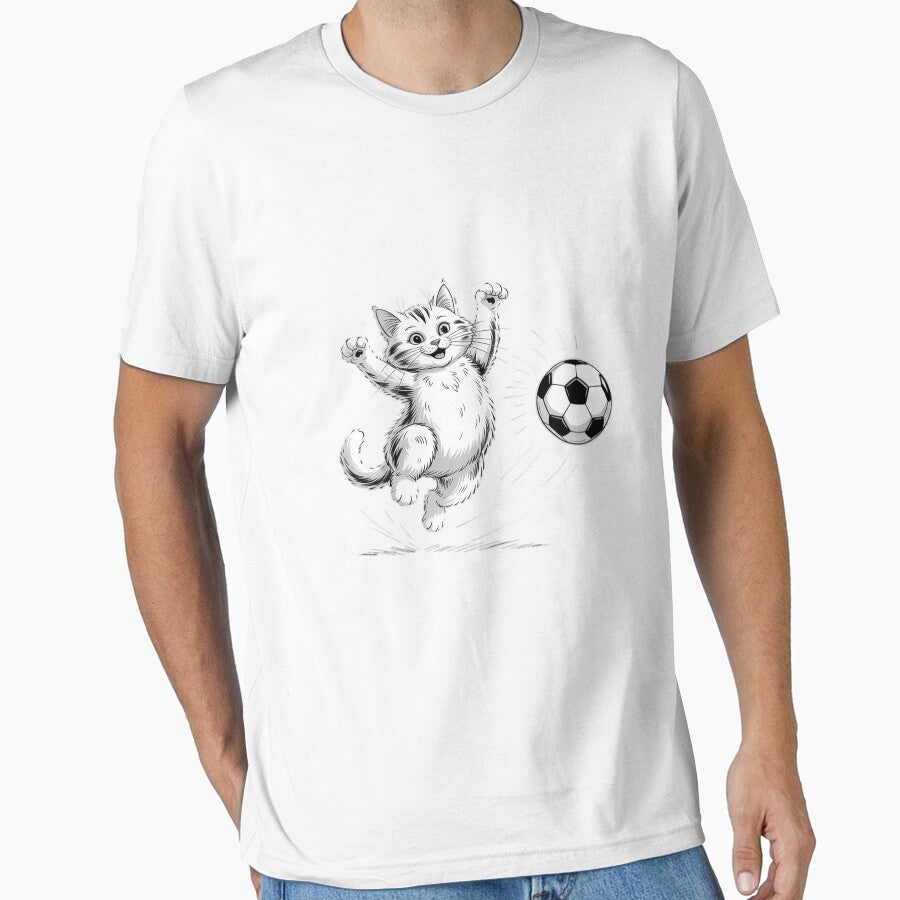 Funny Cat Soccer Ball Graphic Sports Lover Player by - Adult & Kids T-Shirts, Sweatshirts & Hoodies apparel design preview 1