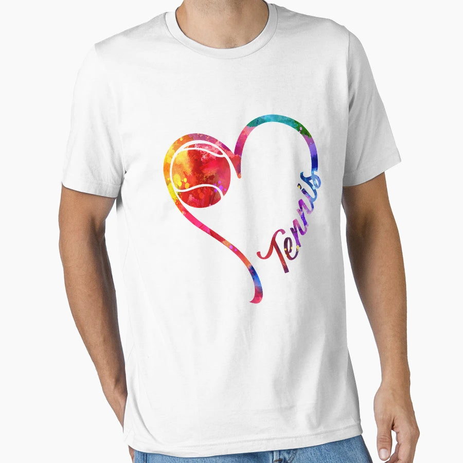 Tennis Heart T-Shirt - Minimalist Print Men Women - T-Shirt, Sweatshirt, Hoodie