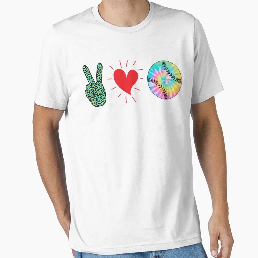 Peace Love Baseball Stitches T-Shirt - Novelty Apparel Men Women - T-Shirt, Sweatshirt, Hoodie