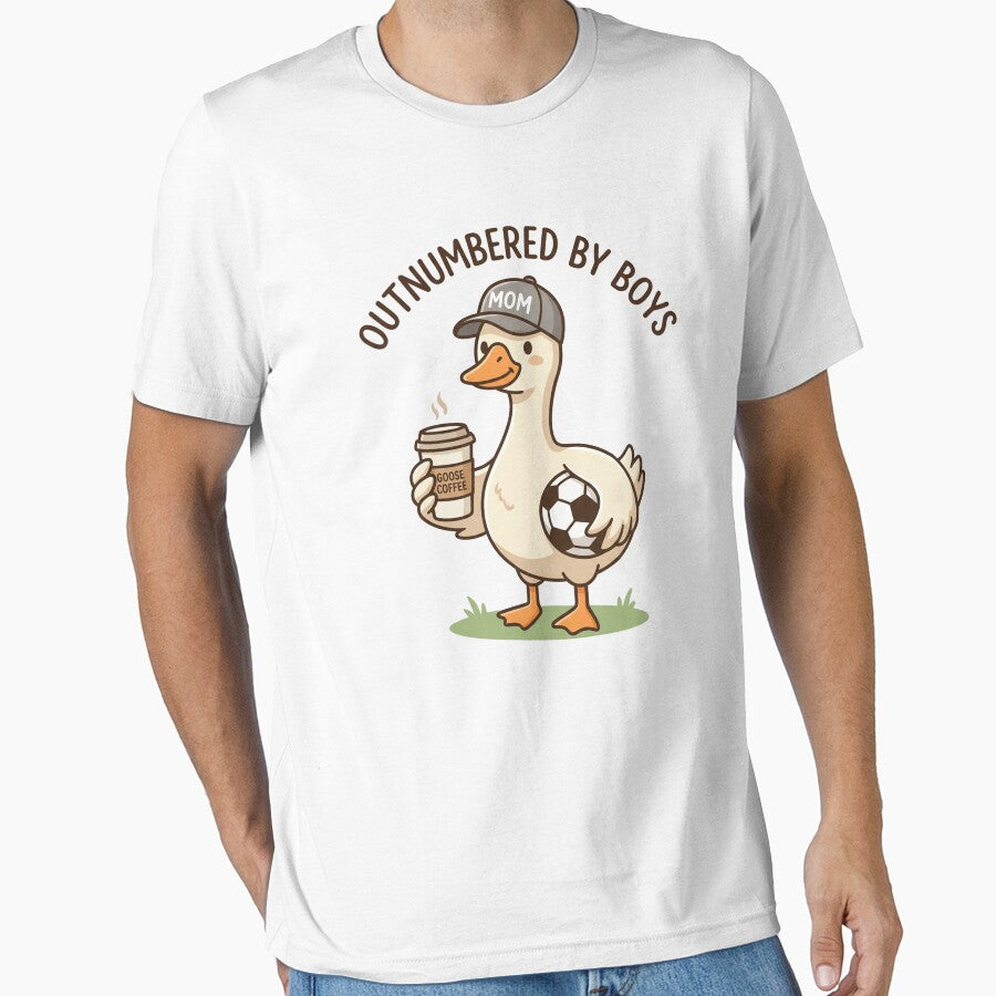 Outnumbered By Boys Mom Life Soccer Coffee Parent - Adult & Kids T-Shirts, Sweatshirts & Hoodies apparel design preview 1