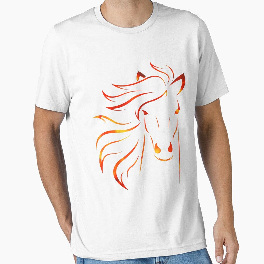 Esquireian Fire Horse Funny Horses Animal Lover by - Adult & Kids T-Shirts, Sweatshirts & Hoodies apparel design preview 1