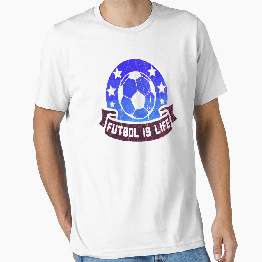 Funny Futbol Is Life Soccer Players T-Shirt - Minimalist Print for Adults - T-Shirt, Sweatshirt, Hoodie