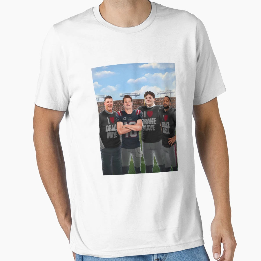 I Love Drake Maye Cartoon T-Shirt - Minimalist Print Men Women - T-Shirt, Sweatshirt, Hoodie