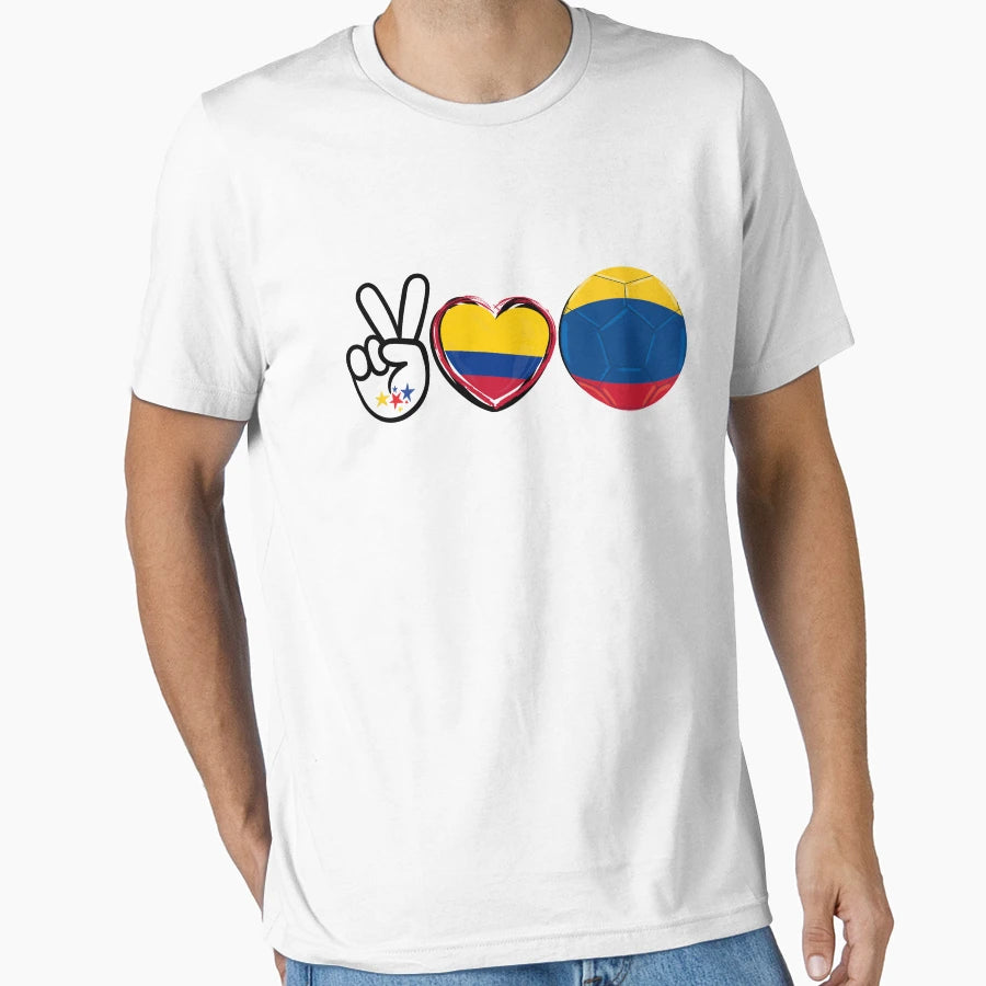 Copy Peace Love Colombia Soccer T-Shirt - Custom Art Print for Adults - T-Shirt, Sweatshirt, Hoodie