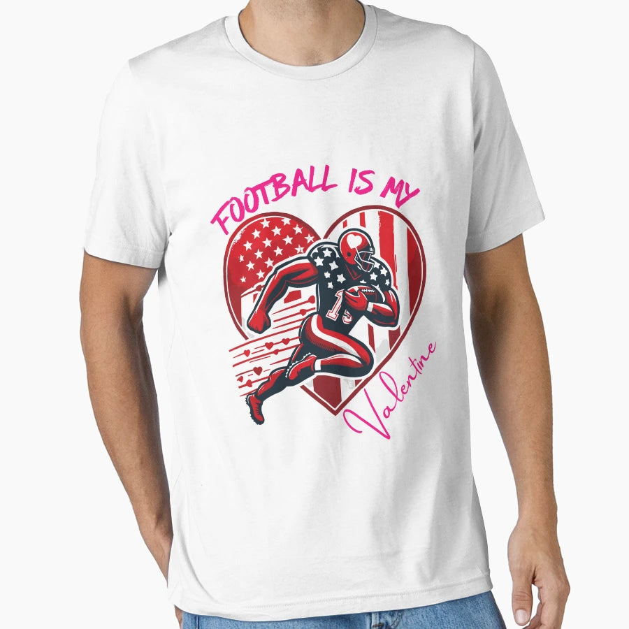 Valentines Day Heart American T-Shirt - Custom Art Print for Adults - T-Shirt, Sweatshirt, Hoodie