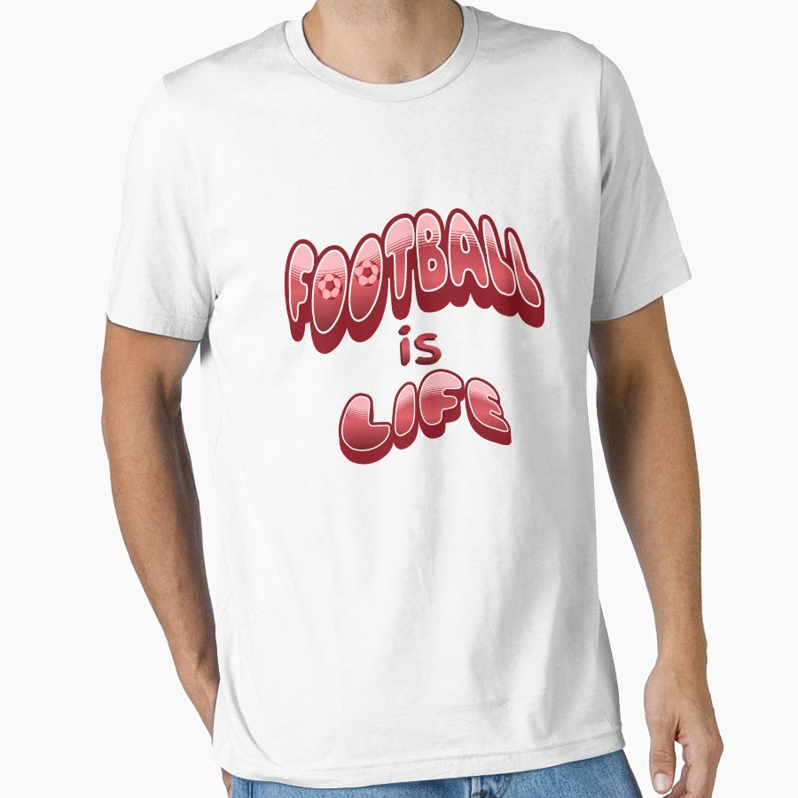 Football Is Life Red T-Shirt - Unique Graphic Men Women - T-Shirt, Sweatshirt, Hoodie