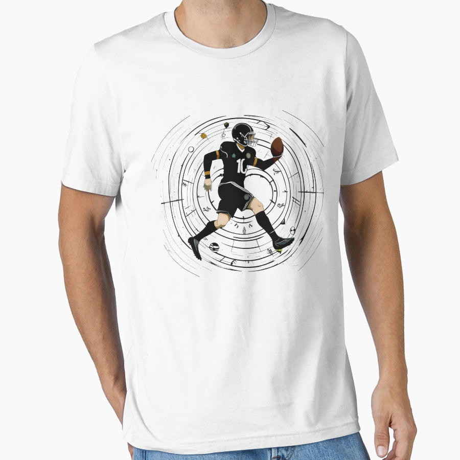 Dynamic Football Player Action Bold T-Shirt - Fun Novelty Design Unisex - T-Shirt, Sweatshirt, Hoodie