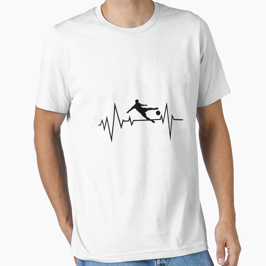 Soccer Heartbeat T-Shirt - Graphic Print Unisex - T-Shirt, Sweatshirt, Hoodie