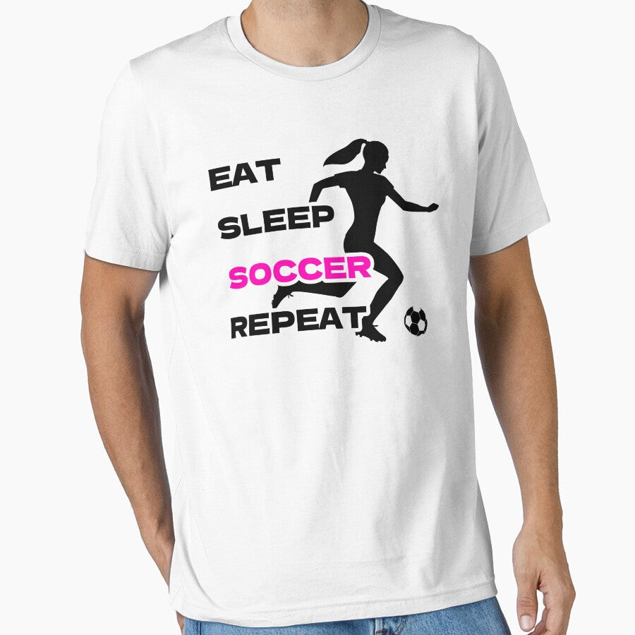 Eat Sleep Soccer Repeat Women by TKsTees - Adult & Kids T-Shirts, Sweatshirts & Hoodies apparel design preview 1