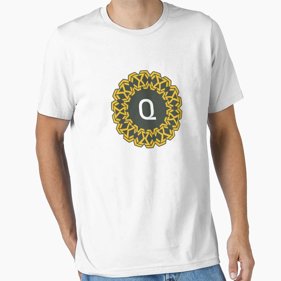 Ornamental Letter Q Emblem Mandala T-Shirt - Aesthetic Graphic Men Women - T-Shirt, Sweatshirt, Hoodie