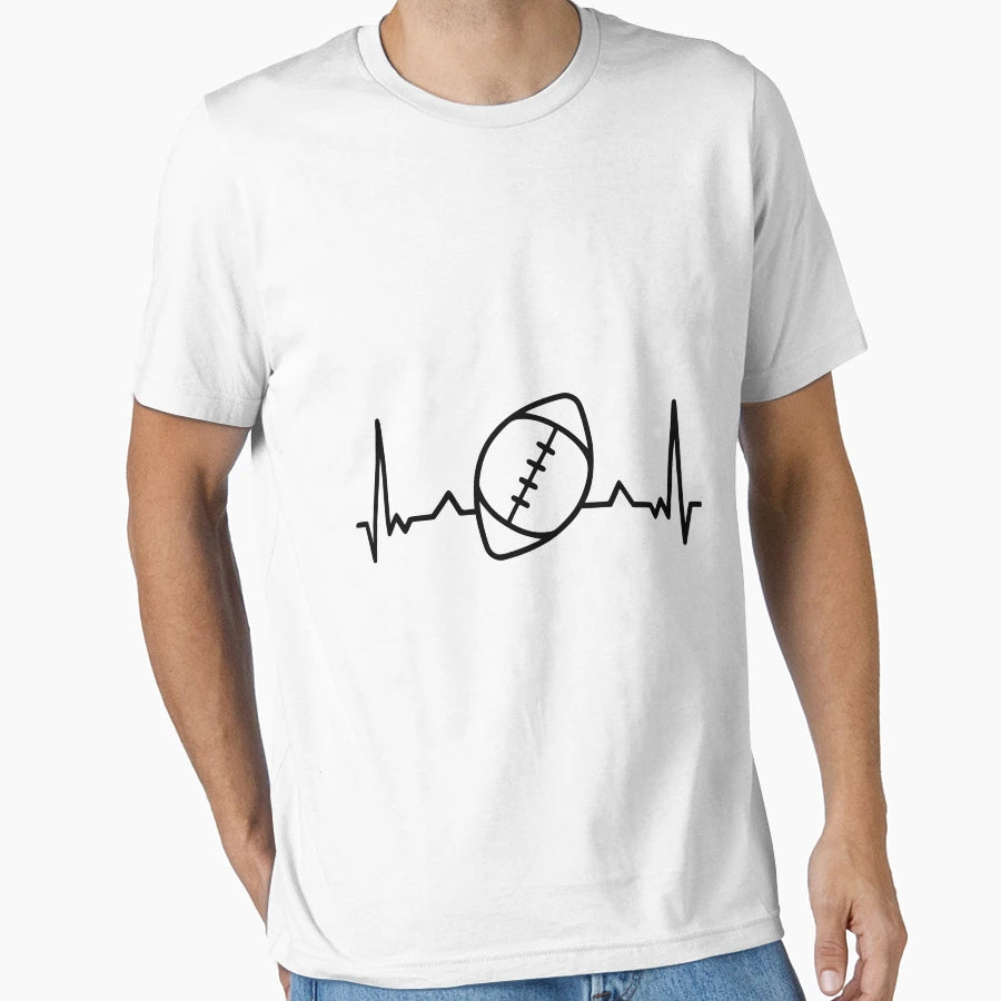 American Football Heartbeat T-Shirt - Custom Art Print Men Women - T-Shirt, Sweatshirt, Hoodie