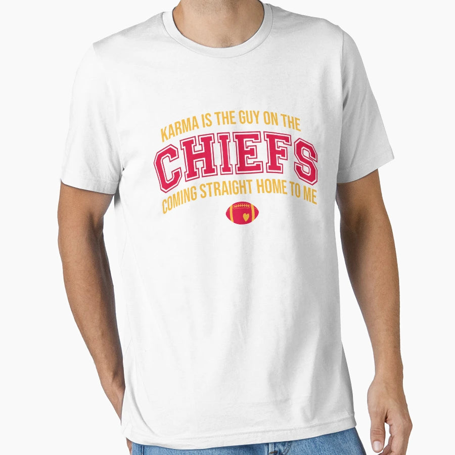 Karma Is Guy Chiefs Swift Kelce T-Shirt - Fun Novelty Design Men Women - T-Shirt, Sweatshirt, Hoodie