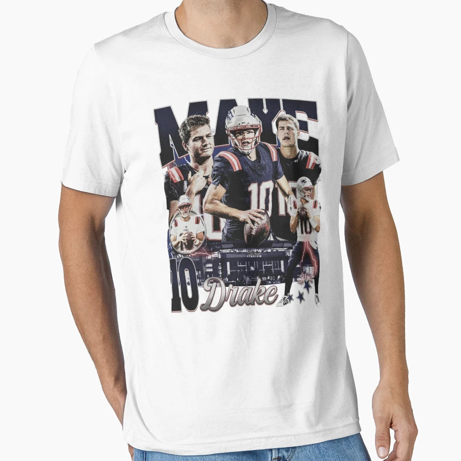 Drake Maye Bootleg 90S T-Shirt - Minimalist Print Men Women - T-Shirt, Sweatshirt, Hoodie