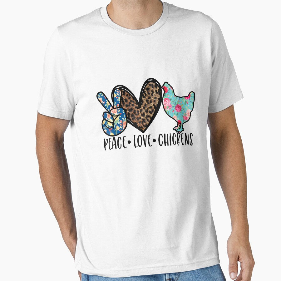 Peace Love Chickens Chicken Mom by ericrichard059 - Adult & Kids T-Shirts, Sweatshirts & Hoodies apparel design preview 1