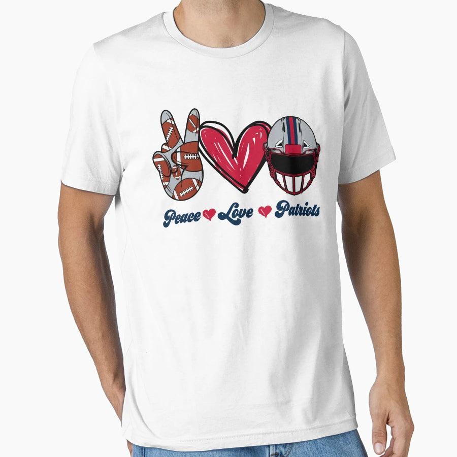 Peace Love Patriots Football Team T-Shirt - Streetwear Style Men Women - T-Shirt, Sweatshirt, Hoodie