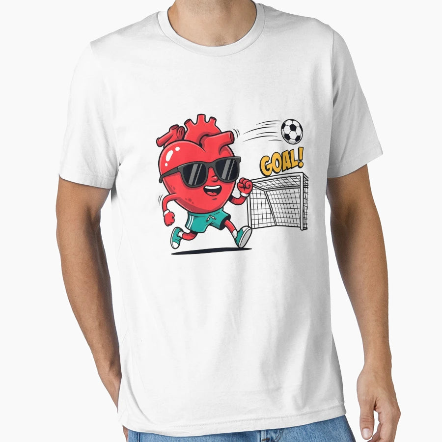 Heart Valentines Day Soccer T-Shirt - Custom Art Print Men Women - T-Shirt, Sweatshirt, Hoodie