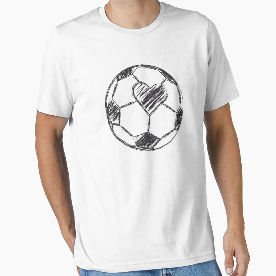 Love Soccer Ball Aka Football Heart T-Shirt - Graphic Print for Adults - T-Shirt, Sweatshirt, Hoodie