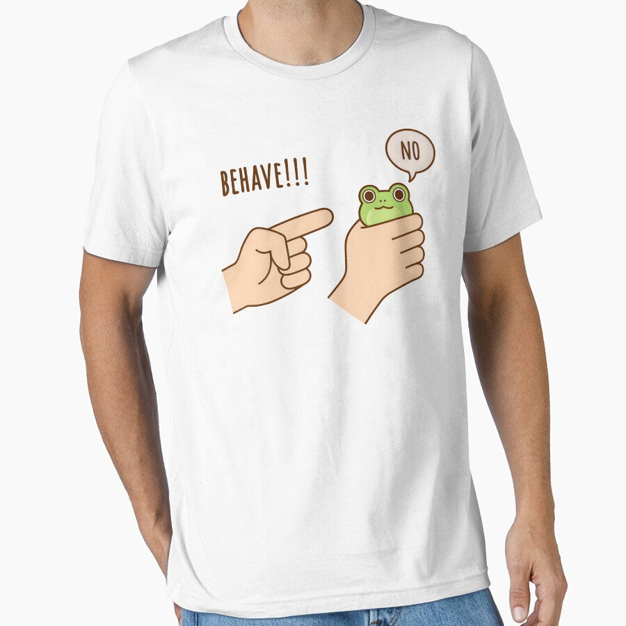 Dishonest Frog Funny Meme Behave No Cartoon by - Adult & Kids T-Shirts, Sweatshirts & Hoodies apparel design preview 1