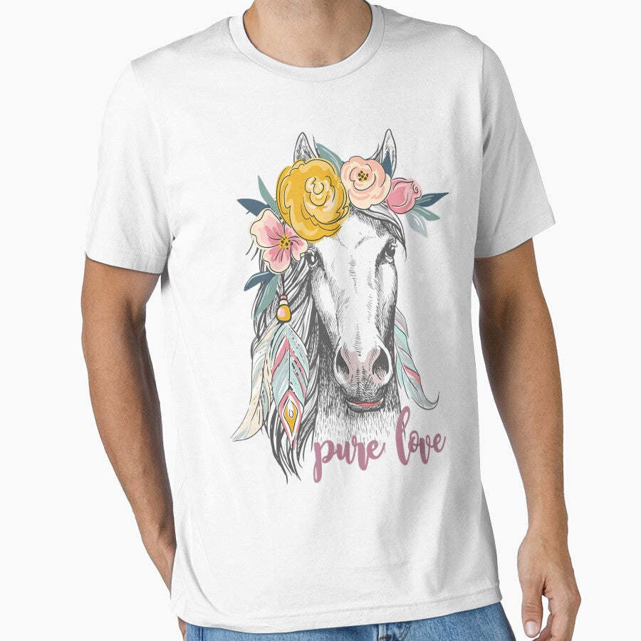 Horse Riding Pure Love Funny Horses Animal Lover by - Adult & Kids T-Shirts, Sweatshirts & Hoodies apparel design preview 1