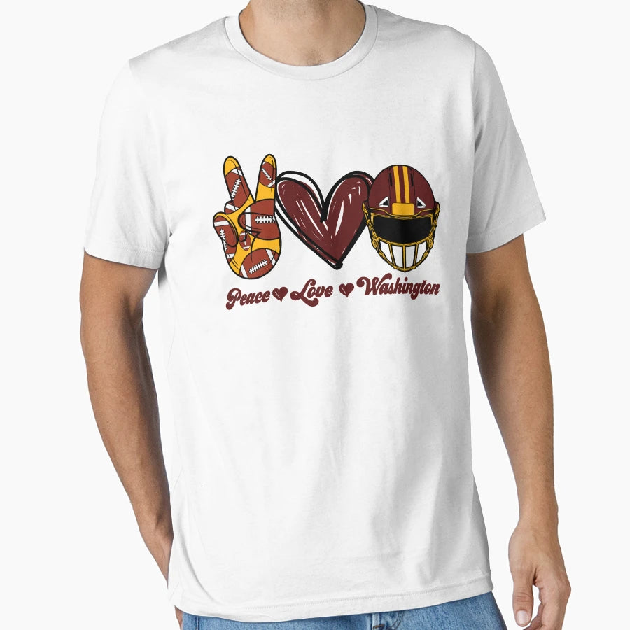 Peace Love Washington Football Team T-Shirt - Casual Everyday Wear Unisex - T-Shirt, Sweatshirt, Hoodie