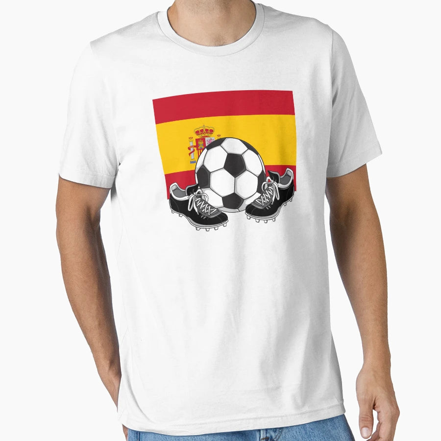 Spain Football Soccer Flag T-Shirt - Custom Art Print for Adults - T-Shirt, Sweatshirt, Hoodie