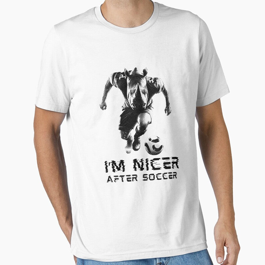 I'm Nicer After Soccer Rhino Player by TrueArtsStore - Adult & Kids T-Shirts, Sweatshirts & Hoodies apparel design preview 1
