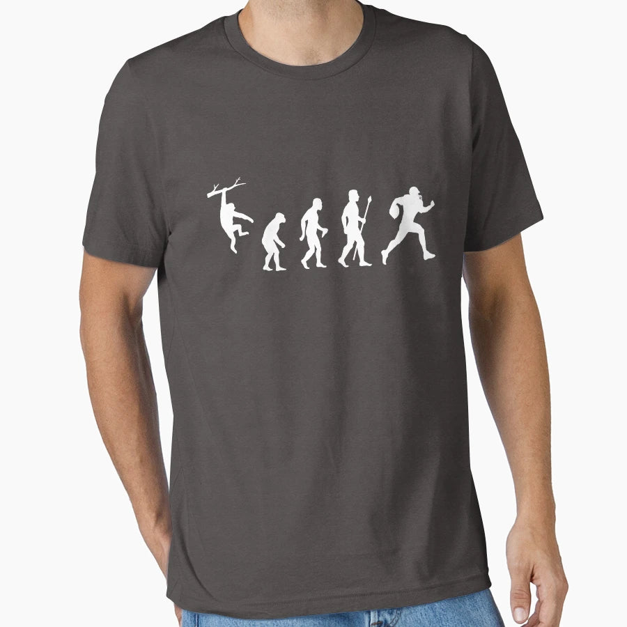 Funny American Football Evolution T-Shirt - Graphic Print Unisex - T-Shirt, Sweatshirt, Hoodie