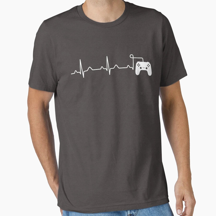 Gamer Heartbeat Funny T-Shirt - Casual Everyday Wear Unisex - T-Shirt, Sweatshirt, Hoodie