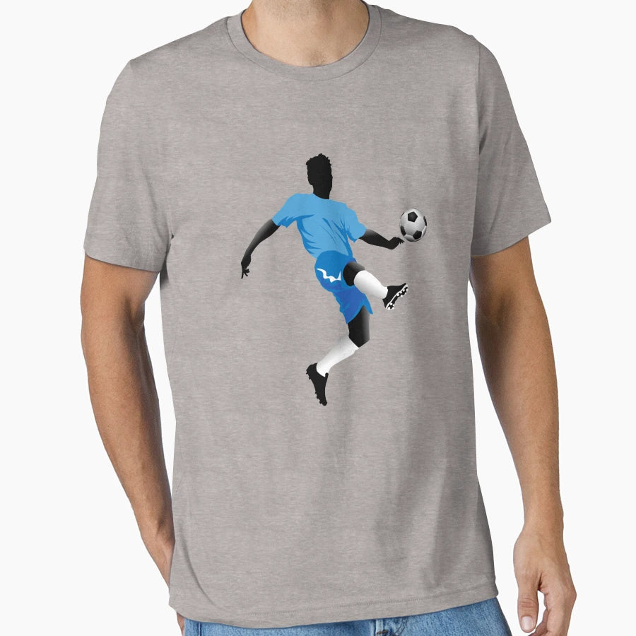 Soccer Player Blue Dribble Ball T-Shirt - Custom Art Print for Adults - T-Shirt, Sweatshirt, Hoodie