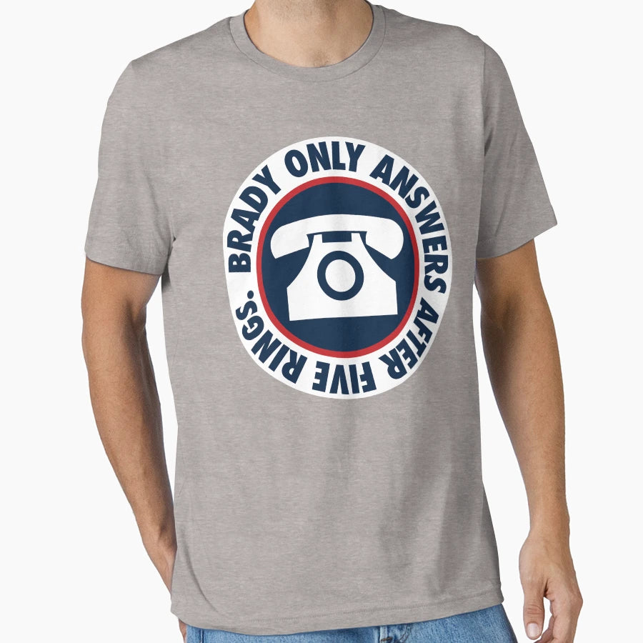 Brady Only Answers After Five Rings White T-Shirt - Unique Graphic Unisex - T-Shirt, Sweatshirt, Hoodie