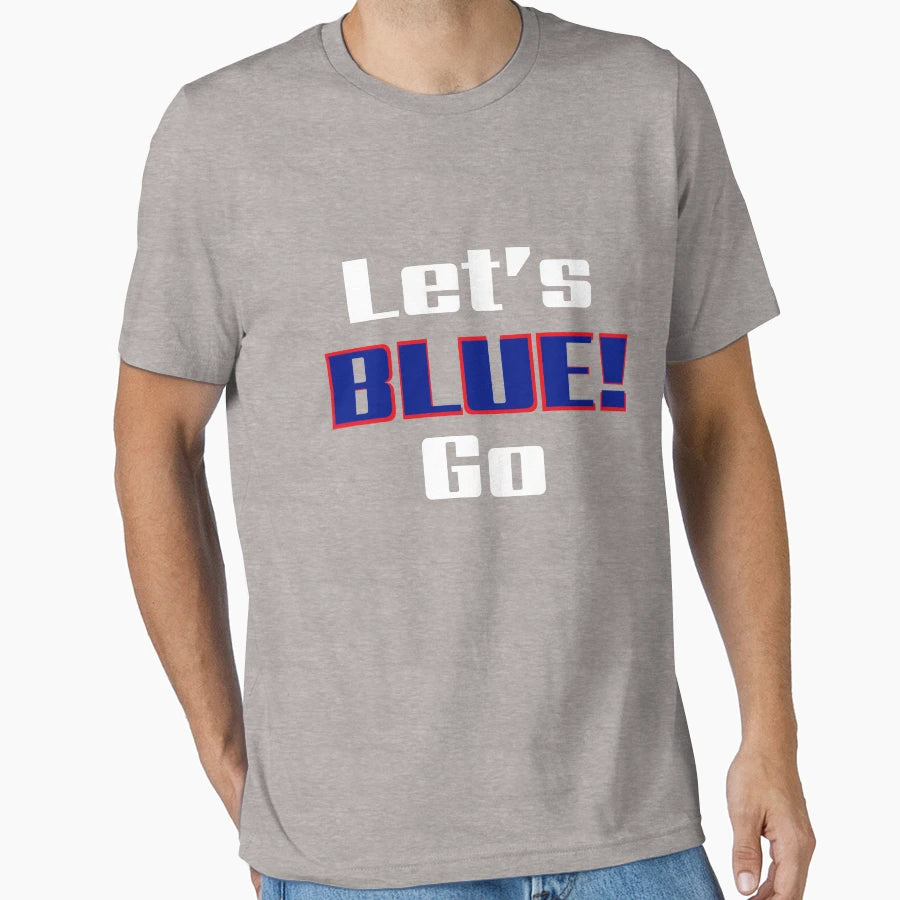 New York Football Fans Lets Go Blue T-Shirt - Custom Art Print Unisex - T-Shirt, Sweatshirt, Hoodie