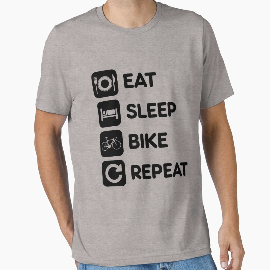 Eat Sleep Ride Repeat Mountain Bike T-Shirt - Custom Art Print Unisex - T-Shirt, Sweatshirt, Hoodie