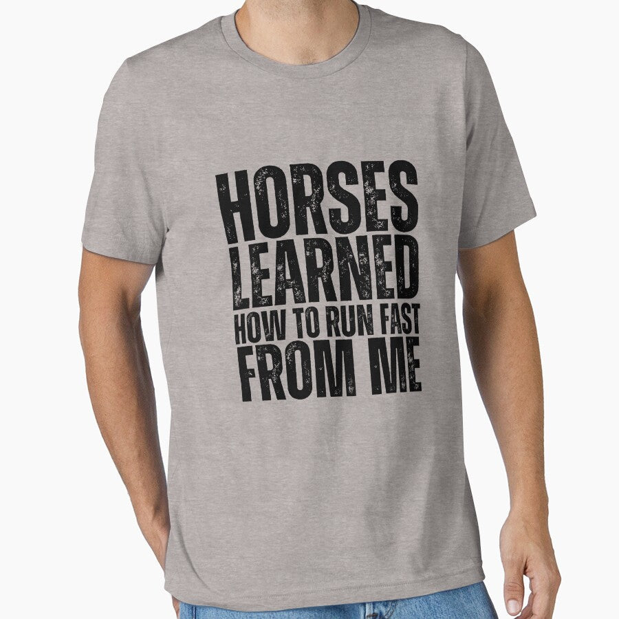 Horses Learned How To Run Fast From Me by rawaart1 - Adult & Kids T-Shirts, Sweatshirts & Hoodies apparel design preview 1
