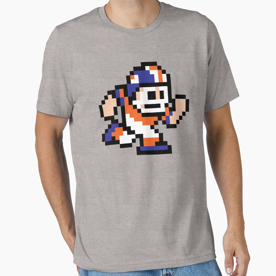 8 Bit Player Denver Broncos Throwback T-Shirt - Graphic Print for Adults - T-Shirt, Sweatshirt, Hoodie