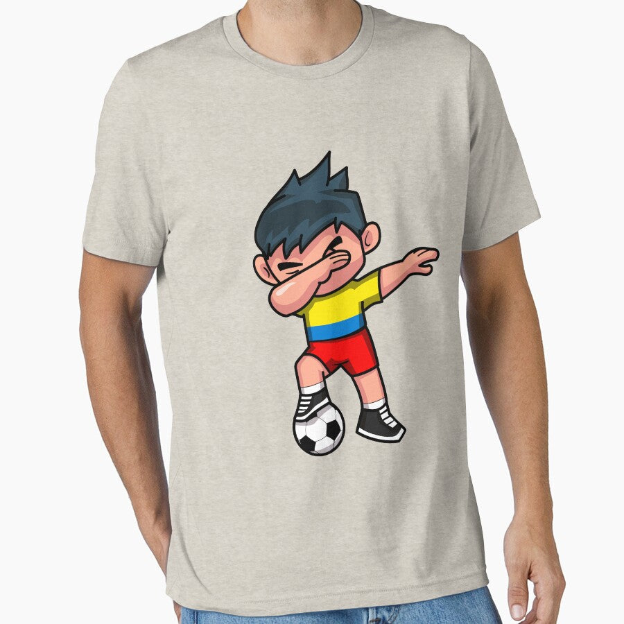 Soccer Boy Dabbing Colombia by melsens - Adult & Kids T-Shirts, Sweatshirts & Hoodies apparel design preview 1