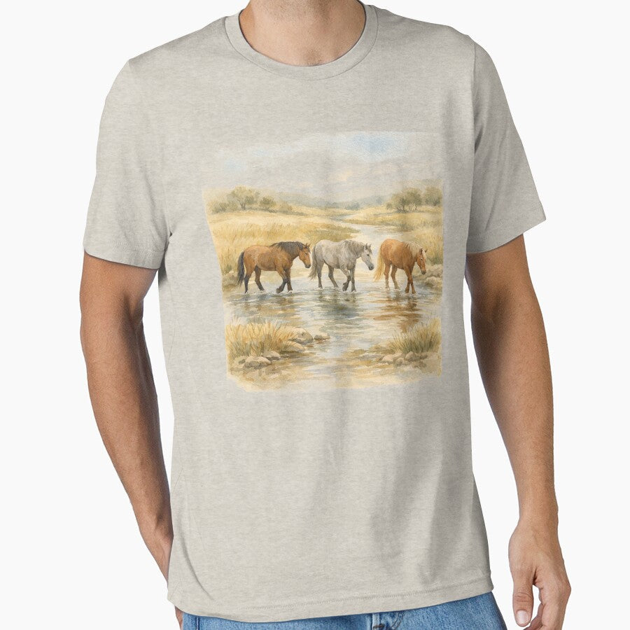 Wild Horses Running Equestrian Western Country by - Adult & Kids T-Shirts, Sweatshirts & Hoodies apparel design preview 1