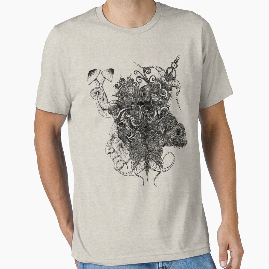 Psilocybinaturearthell Psychedelic Ink Illustration - Adult & Kids T-Shirts, Sweatshirts & Hoodies apparel design preview 1