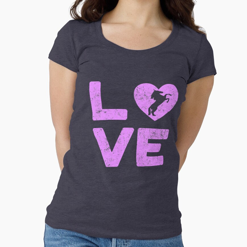 Love Horses Pink Vintage Distressed by Dan66 - Adult & Kids T-Shirts, Sweatshirts & Hoodies apparel design preview 1