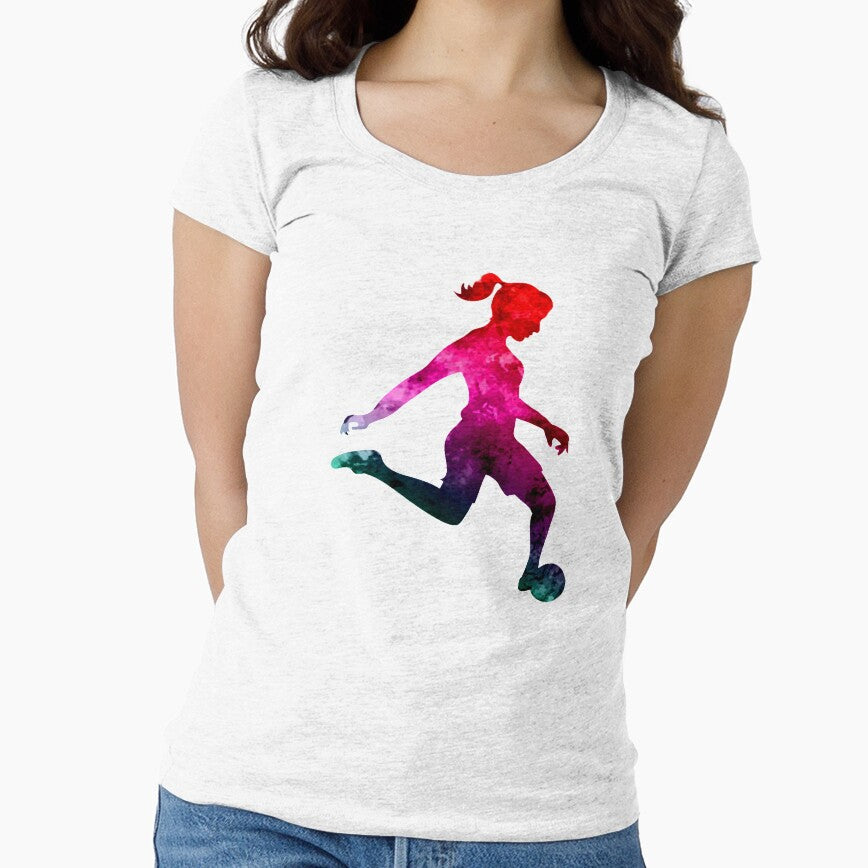 Women Soccer Player Watercolor Girl by MrElgo - Adult & Kids T-Shirts, Sweatshirts & Hoodies apparel design preview 1