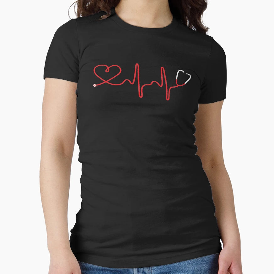 Nurse Heartbeat T-Shirt - Fun Novelty Design Unisex - T-Shirt, Sweatshirt, Hoodie