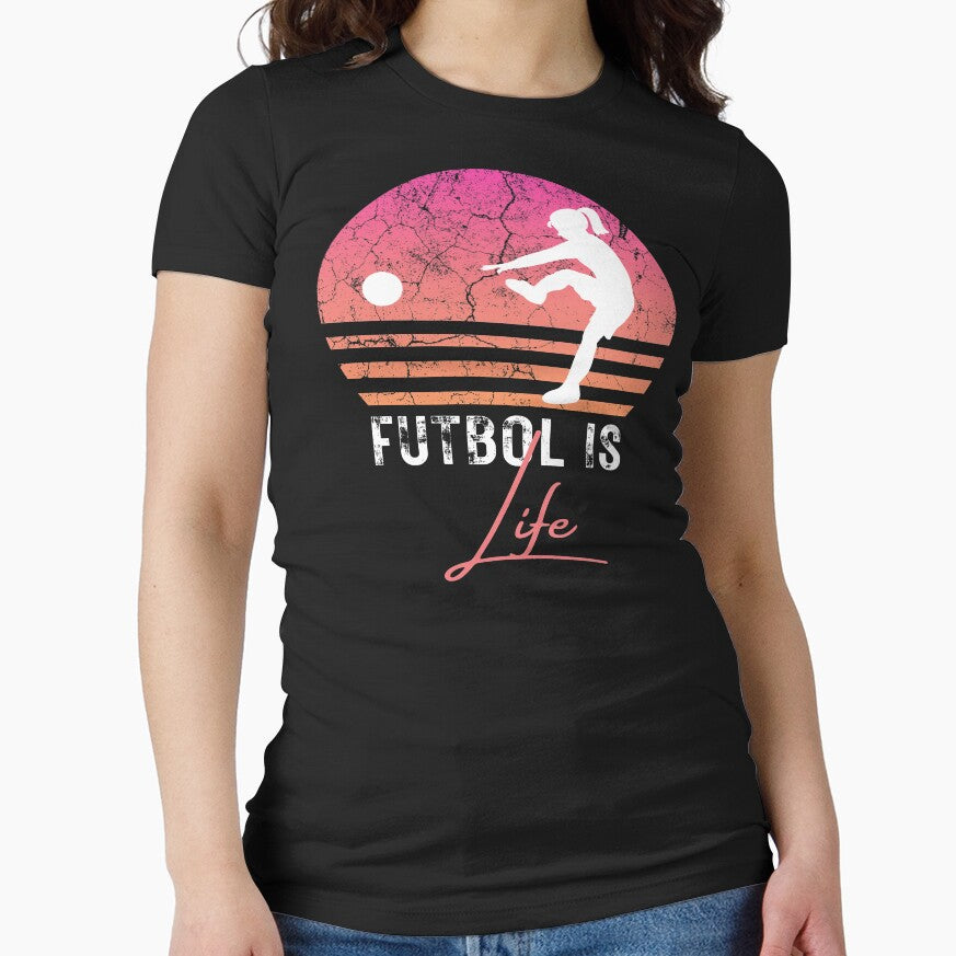 Soccer women girl player mom Futbol Is life by llon - Adult & Kids T-Shirts, Sweatshirts & Hoodies apparel design preview 1