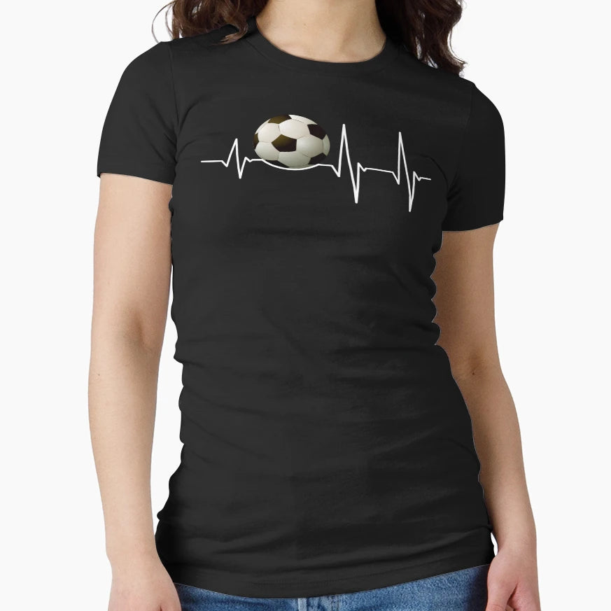 Heartbeat Soccer Players And Sports Fan T-Shirt - Trendy Graphic Unisex - T-Shirt, Sweatshirt, Hoodie