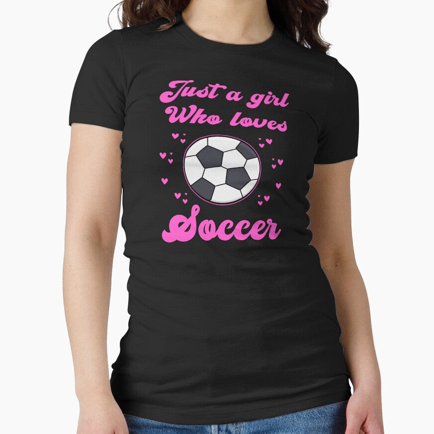 Just A girl Who Loves soccer by franktact - Adult & Kids T-Shirts, Sweatshirts & Hoodies apparel design preview 1