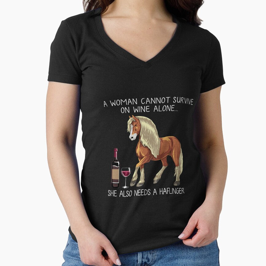 Haflinger horse and wine funny by TeeDoozy - Adult & Kids T-Shirts, Sweatshirts & Hoodies apparel design preview 1
