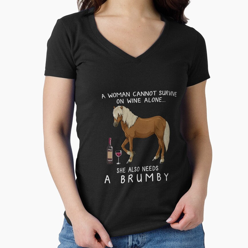 Brumby horse and wine funny by TeeDoozy - Adult & Kids T-Shirts, Sweatshirts & Hoodies apparel design preview 1